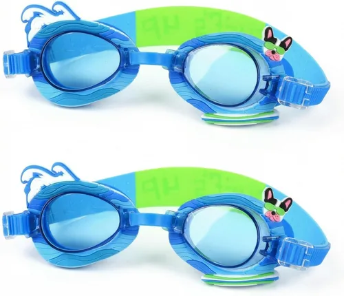 Miniatura 10 de Paquete de 2 gafas de natación para niños, sin fugas, antiniebla, impermeables, ajustables, para niños de 2 a 14 años