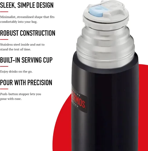 Miniatura 5 de Thermos Frasco ligero y compacto, acero inoxidable, azul medianoche, 11.8 fl oz