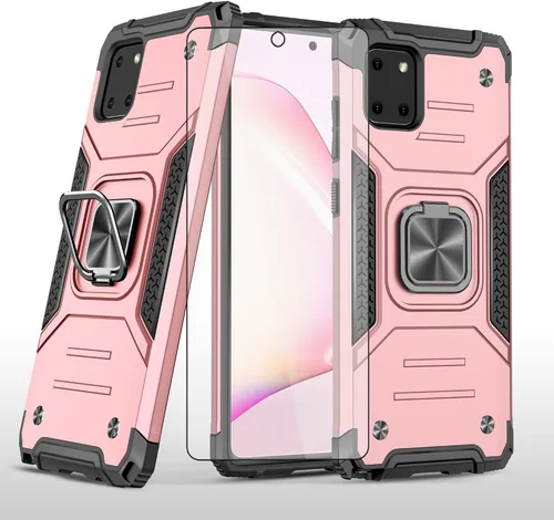 Miniatura 10 de Asuwish Funda para teléfono Samsung Galaxy Note 10 Lite con protector de pantalla de vidrio templado y soporte de anillo delgado híbrido protector