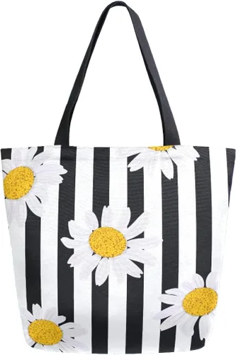 Miniatura 19 de SUABO Bolsa de asas de cocina reutilizable para comestibles, bolsa de compras de lona para exteriores Cactus