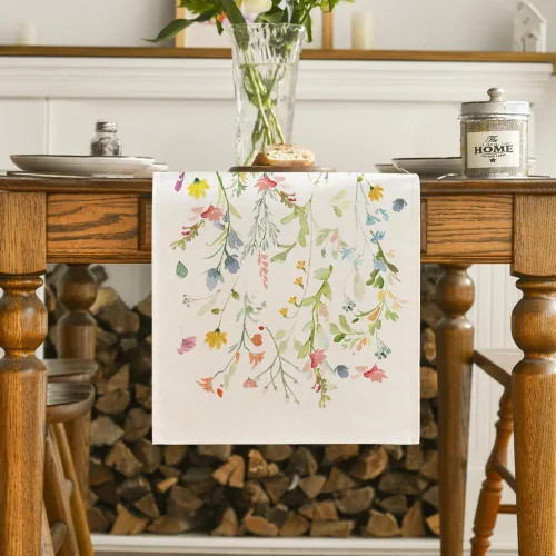 Miniatura 2 de Artoid Mode Camino de mesa de primavera con flores silvestres, decoración de mesa de comedor de cocina floral de verano de temporada para decoración