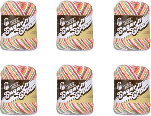 Miniatura 36 de Lily Sugar'N Cream - Ovillo de camuflaje rosa de gran tamaño, paquete de 6 unidades de 3.00 oz/3 onzas, algodón, 4 medianos (peinado), 150 yardas
