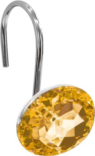 Miniatura 16 de Gibelle Ganchos para cortina de ducha, anillos de cortina de ducha en forma de diamante, ganchos para cortinero de baño, diamantes de imitación