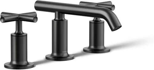 Miniatura 24 de KOHLER K-14408-4-2MB Purist - Grifo de lavabo de baño generalizado, 3 agujeros, manijas de palanca alta generalizadas y boquilla de cuello de cisne