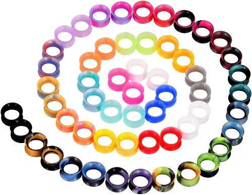 YOFANST - 24 piezas56 piezas100 piezas, coloridos dilatadores de silicona con ambos extremos ensanchados para oreja, set de expansores para oreja,
