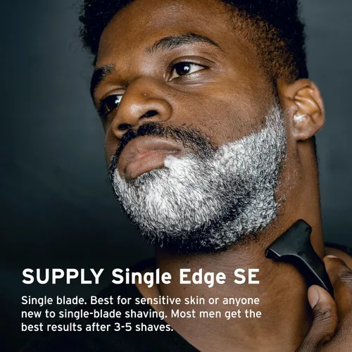 Miniatura 3 de SUPPLY Single Edge SE Blade Recambios para hombres – Paquete de 8 cuchillas de afeitar inyectoras de etiqueta negra fabricada en Japón – Se adapta a