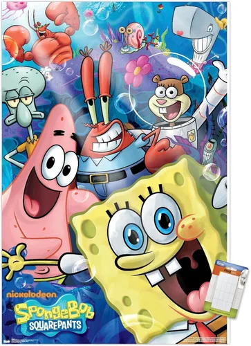 Miniatura 13 de Trends International Nickelodeon Spongebob - Póster de pared Joy, 14.725 x 22.375 pulgadas, versión con marco de madera tipo granero