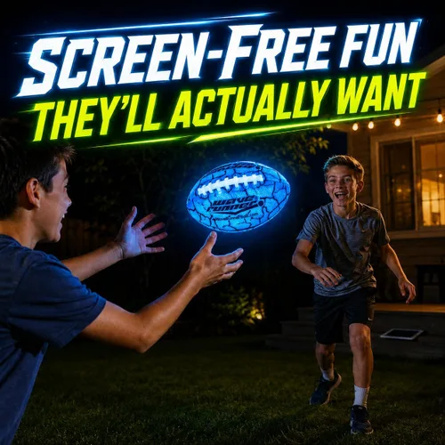 Miniatura 3 de Wave Runner Balón de fútbol LED impermeable que brilla en la oscuridad para niños, adolescentes y adultos - Fútbol iluminado incluye bomba