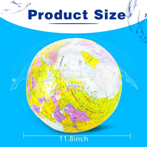 Miniatura 2 de Globo inflable de 16 pulgadas para inflar, globo del mundo de PVC, bola de playa, juguetes para niños, juego de piscina, juego en el aula, jugar