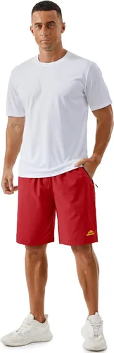 Miniatura 68 de TACVASEN Pantalones cortos deportivos para correr para hombre, 9 pulgadas, de secado rápido, pantalones cortos ligeros de verano, 3 bolsillos