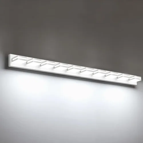 Miniatura 30 de IZORRO Luces LED modernas para baño (8 luces, regulables), iluminación de pared acrílica blanca mate, luces de tocador para baño sobre espejo, 6000