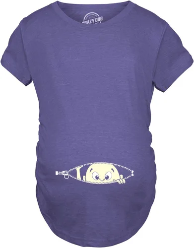 Miniatura 27 de Remera para futura mamá, con diseño simpático de bebé asomándose. Remera simpática para futura mamá.