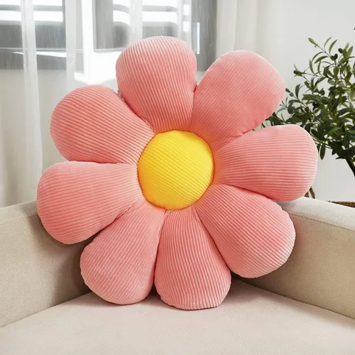 Almohada de flores con diseño de margaritas, almohadas suaves para plantas, decoración del hogar para dormitorio, sala de estar (rosa, 21.5 pulgadas)