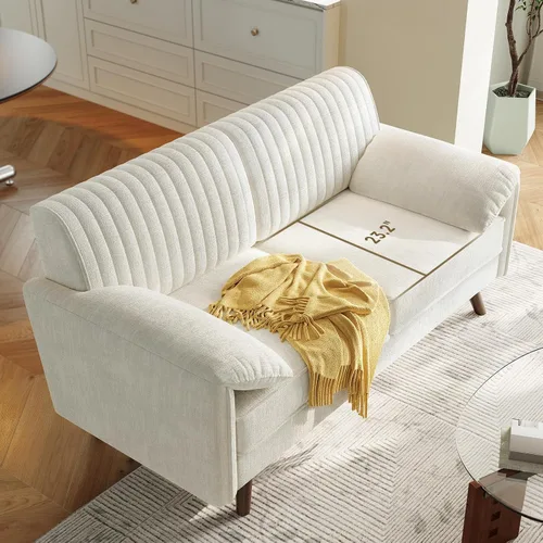 Miniatura 7 de ONBRILL Sofá Loveseat de 64.5", Sofá Loveseat de Chenilla para Sala de Estar, Asiento Profundo de 23.2" Love Seat con Brazos Acolchados, Cómodos