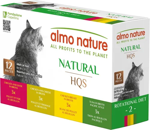 Miniatura 2 de Almo Nature Wet Cat Food HQS Natural Rotational Diet Fish Selection & Chicken Drumstick - Paquete variado, sin granos, sin aditivos, altamente