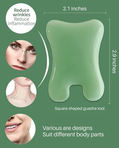 Miniatura 4 de MoHern Herramientas de masaje Gua Sha, 4 herramientas de Gua Sha de múltiples formas, herramientas de masaje de raspado de guasha para cara y cuerpo