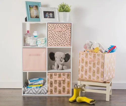 Miniatura 3 de DII Colección de Cubos de Almacenamiento de Tela No Tejida Organizador Plegable, Juego Pequeño, 11x11x11", Rosa Milenario, 2 Unidades Rosa Millennial