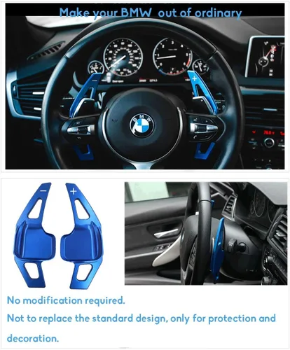 Miniatura 4 de Compatible con extensiones de cambio de paleta de BMW, Jaronx - Volante de aluminio metálico con palanca de cambio de paleta