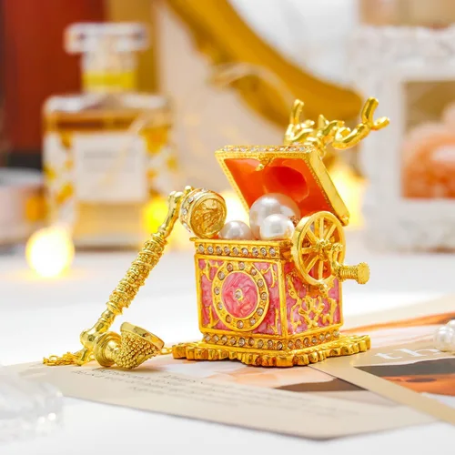 Miniatura 50 de QIFU Caja de baratija pintada a mano con bisagras, regalo único para la familia