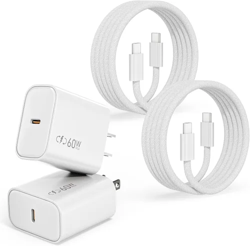 Miniatura 9 de Cargador de carga rápida para iPhone 17, 16, 15, paquete de 2 cables de carga rápida USB C a C de 10 pies, cable de carga rápida de 20 W, bloque