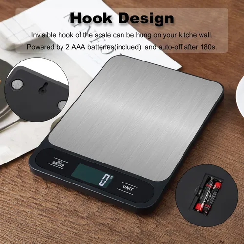Miniatura 7 de Báscula de cocina de alimentos, 22.0 lbs y 22 libras digitales gramos y onzas para perder