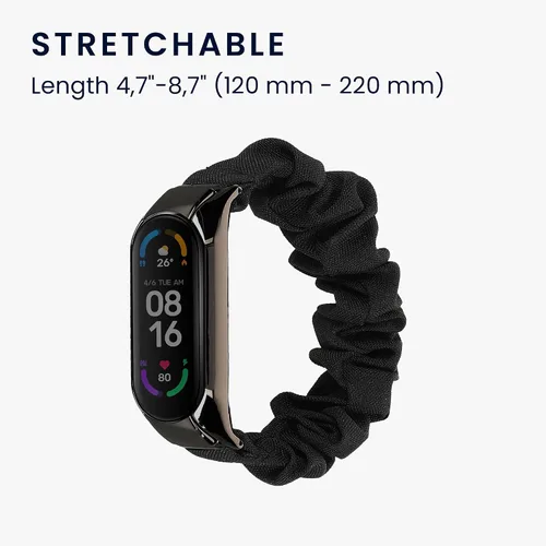 Miniatura 4 de kwmobile Correa de reloj compatible con Xiaomi Mi Smart Band 6 / Mi Band 6 / Band 5 – Correa de reloj de banda elástica negra