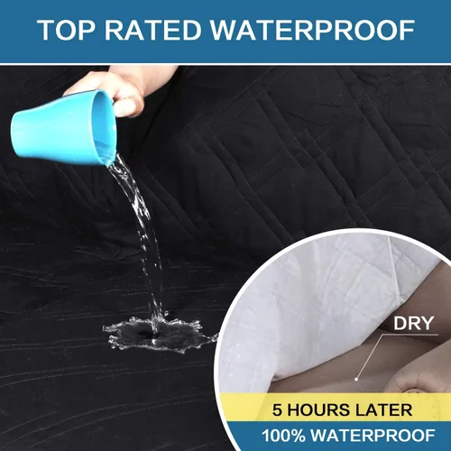 Miniatura 4 de H.VERSAILTEX - Funda protectora para sillón reclinable 100% impermeable, acolchada, con correa elástica y parte posterior con huellitas de silicón