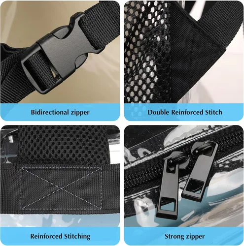 Miniatura 6 de BORMELUN Mochila transparente resistente – Mochila transparente para estadio escolar para niños, niñas, hombres y mujeres (negro 3)