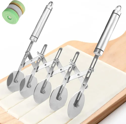Star Cortador de pastelería de marca con molinillo de espaguetis cuchillo de acero inoxidable para pizza rebanador de pasta ruedas rodillo ático