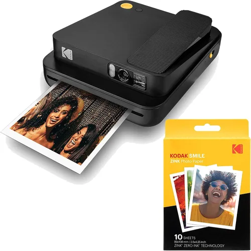 Miniatura 12 de Zink KODAK Smile - Cámara instantánea digital clásica para papel fotográfico Zink de 3.5 x 4.25 pulgadas, Bluetooth, imágenes de 16MP (rojo)