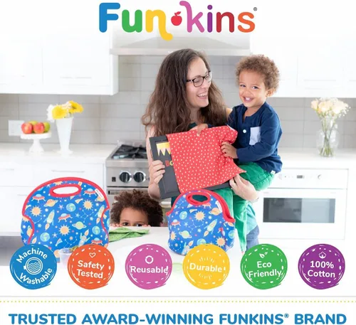 Miniatura 3 de Funkins - Manteles individuales de tela reutilizables para niños y loncheras, reutilizables, ecológicos, 15 x 13 pulgadas, 2 capas, gruesos