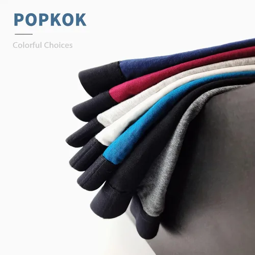 Miniatura 6 de POPKOK Calzoncillos tipo bóxer de algodón con bragueta para hombre, paquete de 5