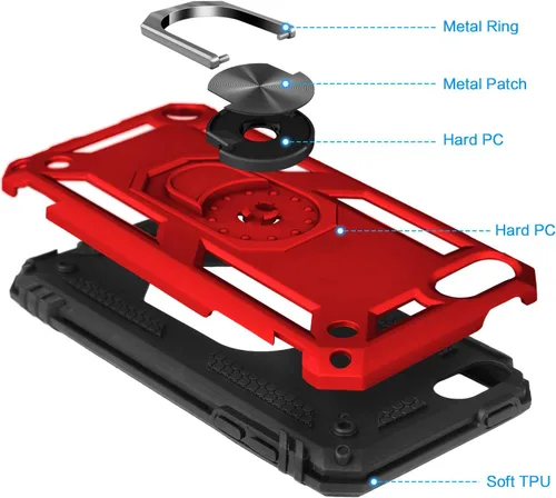 Miniatura 6 de IDweel Funda para iPod Touch 7, para iPod Touch 6 con soporte para automóvil, funda protectora híbrida resistente a prueba de golpes con soporte