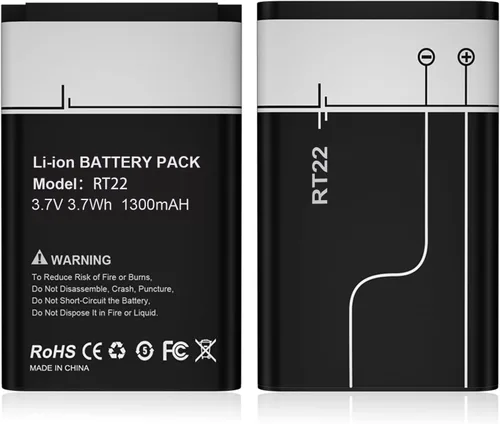 Miniatura 7 de Paquete de 2 baterías RT22, 1300 mAh nueva actualización de alta capacidad de 3.7 V batería de iones de litio de repuesto para radios de dos vías