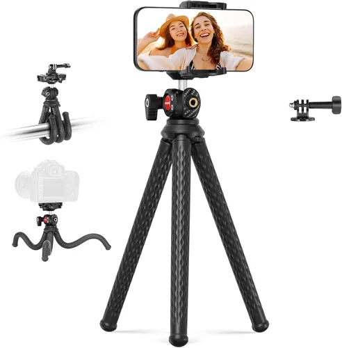 Miniatura 12 de NEEWER Trípode magnético flexible para teléfono compatible con Magsafe iPhone 15 Pro Max 14 Series Android, Mini Vlog Soporte de trípode