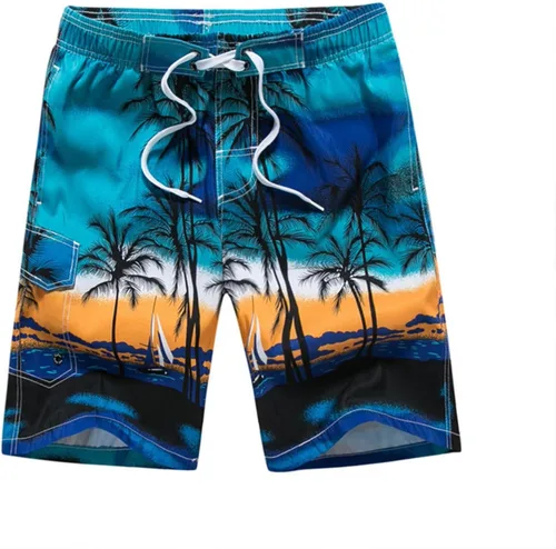 Miniatura 4 de Yuzhih Pantalones cortos de gran tamaño para hombre, cintura elástica, pantalones ajustados con cordón, pantalones cortos casuales de playa al aire
