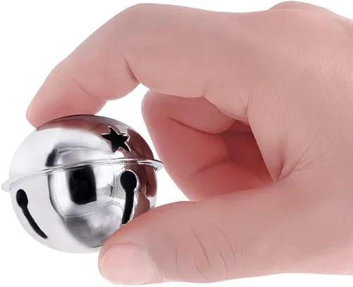 CLLOOTVE Campanas de metal grandes de 2 pulgadas / 1.969 in para el hogar de vacaciones, festivales de Navidad, regalos, decoración de boda, Plata