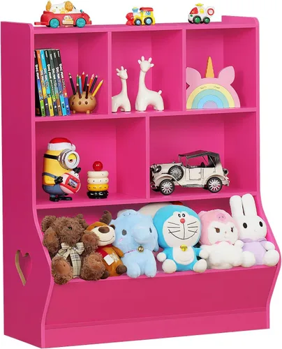 Miniatura 24 de Lerliuo Estantería y organizador de almacenamiento para bebés y niños pequeños, gabinete y librero para niños, estante de madera con 3 Azul