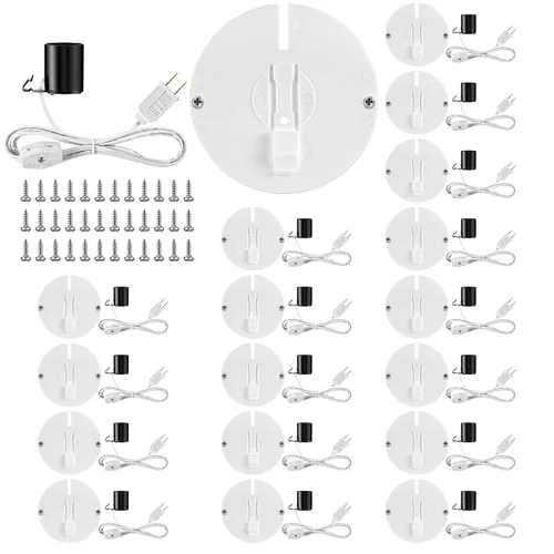 Miniatura 13 de Meonum Kit de Luz de Repuesto para Molde Soplado, Kit de Cable de Luz Individual E27 E26 con Interruptor Fusible Enchufe, para Decoraciones de Casa
