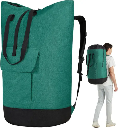 Miniatura 13 de Bolsas de lavandería extra grandes y resistentes, mochila de lavandería universitaria de 115 litros, bolsa de lavandería grande con correas