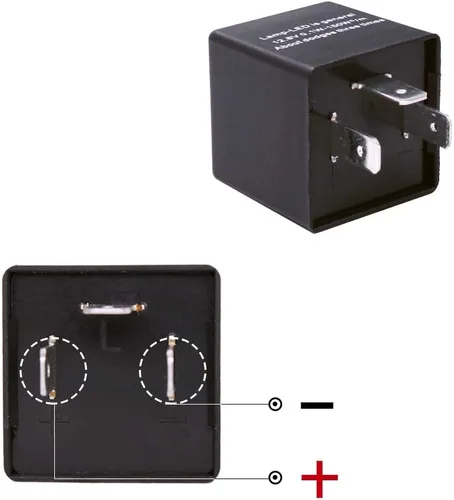 Miniatura 2 de CF13 JL-02 EP34 Relé de intermitente LED ajustable de 3 pines 12.8 V 0.1W-150W para luces de señal de giro hiperintermitente