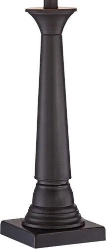 Miniatura 5 de 360 Lighting Dolbey - Juego de 2 lámparas de mesa rústicas de granja de 28 pulgadas de alto, columna cónica de bronce profundo, pantalla de tambor