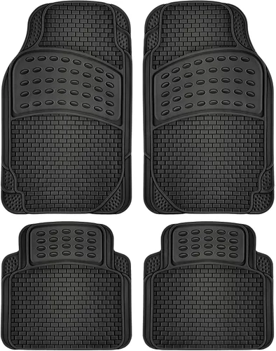 Miniatura 2 de OxGord Universal Fit - Juego completo de 4 alfombrillas de goma resistentes Eagle (gris)