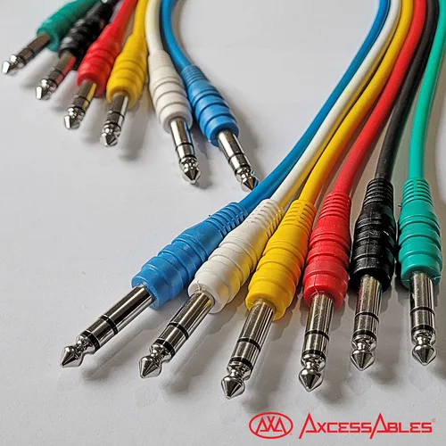 Miniatura 7 de AxcessAbles 1/4" TRS a 1/4" TRS - Cables de conexión estéreo equilibrados (6 unidades, 1 pie)
