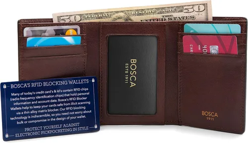 Miniatura 6 de Bosca Double ID Trifold in Dolce Leather - RFID