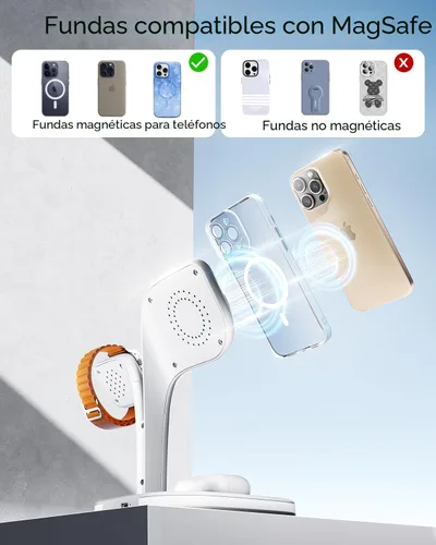 Miniatura 8 de EXW Soporte de cargador Magsafe, estación de carga para múltiples dispositivos, cargador inalámbrico para iPhone 17 Air 16 15 14 13 12 Series, Apple