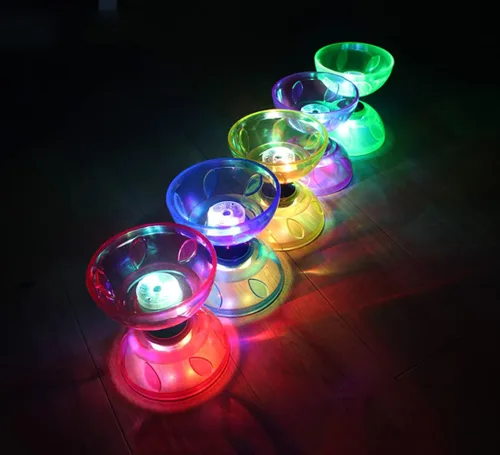 Miniatura 3 de Juego de yoyo diábolo chino – Triple rodamiento LED Diábolo yoyos juguetes malabares con palos de diablo, cuerda y bolsa de red, más fácil de Azul