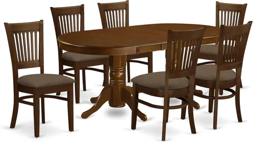Miniatura 11 de East West Furniture VANC5-ESP-C - Juego de mesa de comedor de 5 piezas para 4 personas, incluye una mesa de cocina ovalada con hojas de mariposa y 4