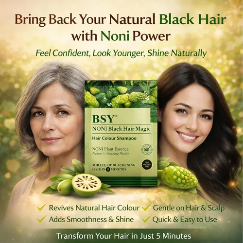 Miniatura 2 de BSY Noni Black Hair Magic Champú para teñir el cabello, 0.4 fl oz - Paquete de 24 sobres