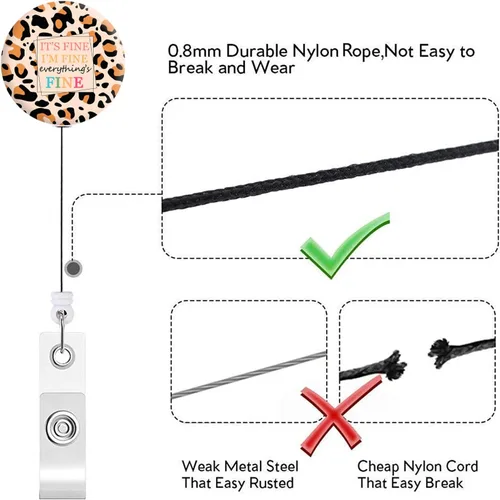 Miniatura 3 de Carrete retráctil para credenciales de enfermera, lindo nombre, carretes decorativos para tarjetas de identificación con clip en soportes